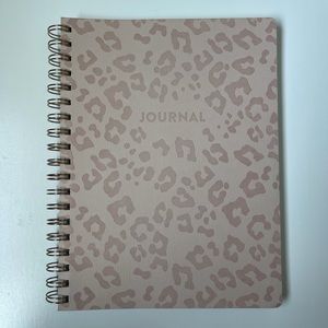 Fringe Studio Blush Pink Leopard Print Embossed Vegan Leather Journal
